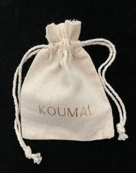 Pochette Coton 9 x 11 cm avec bord - Logo Monochrome