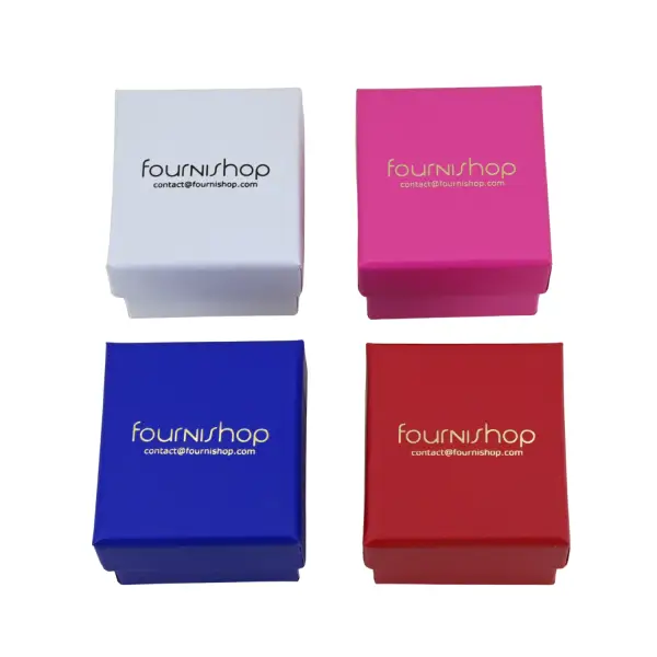 200 Boites Cadeau Cartonnées avec LOGO : 5 x 4,5 x 4 cm - 5 coloris
