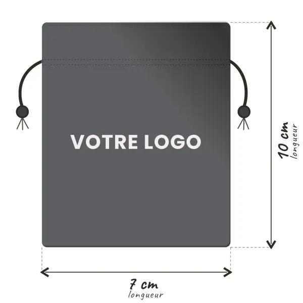 500 Pochettes en Satin 7 x 10 cm avec Logo Monochrome - Tous Coloris Disponible