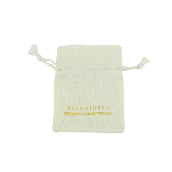 500 Pochettes Coton Naturel 6 x 8 cm Logo Monochrome