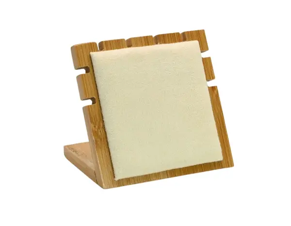 Présentoir Vertical en Bois et Feutrine  pour Colliers et Chaînes - 11 cm