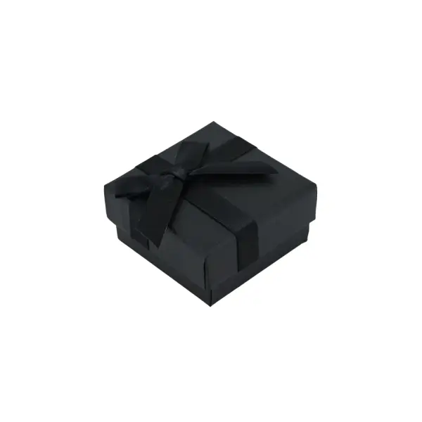 Lot de 12 Boîtes Cadeau Bague avec Ruban Croisé et Noeud - 5 x 5 cm - 2 Coloris Au Choix