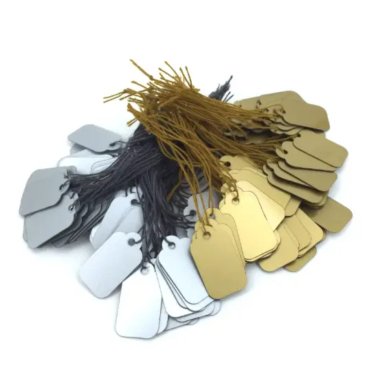 Lot de 100 Etiquettes Prix - PVC ARGENT - 14 x 30 mm