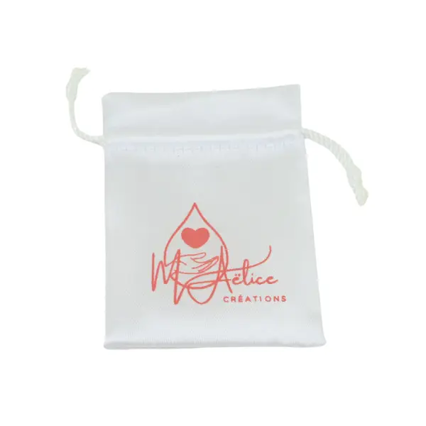 500 Pochettes en Satin 6 x 8 cm avec Logo Monochrome - Tous Coloris Disponible
