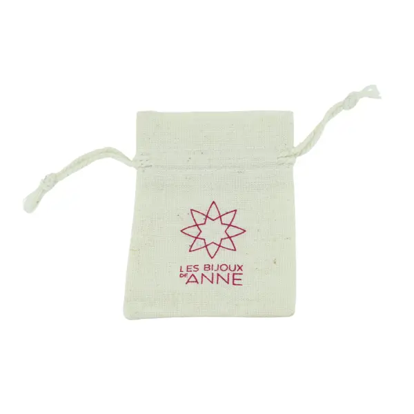 500 Pochettes Coton Naturel 6 x 8 cm Logo Monochrome