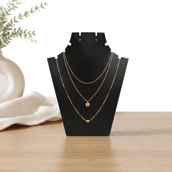 Buste pour Présentation Colliers en Synthétique - 21 cm - 2 Coloris Au Choix