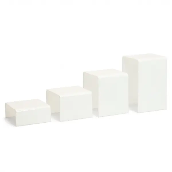 Set de 4 Socles Volumes en Acrylique pour Vitrines Commerciales - 3 Coloris au choix