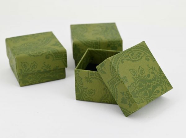 Lot de 12 Boîtes Cadeau pour Bagues Motifs Baroques - 5 x 5 x 3,5 cm