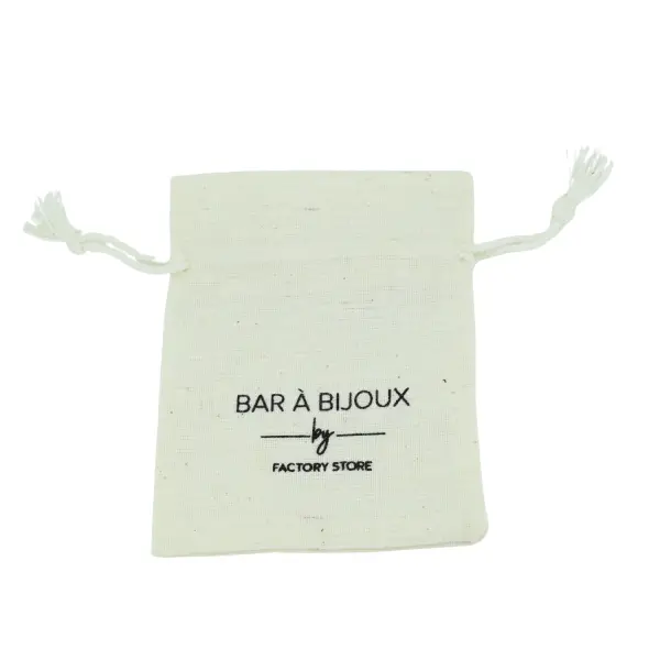 500 Pochettes en Coton Naturel 7 x 9 cm avec Logo Monochrome