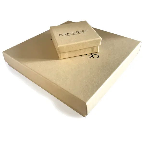 100 Boites Cadeau Kraft avec LOGO - 3 tailles au choix
