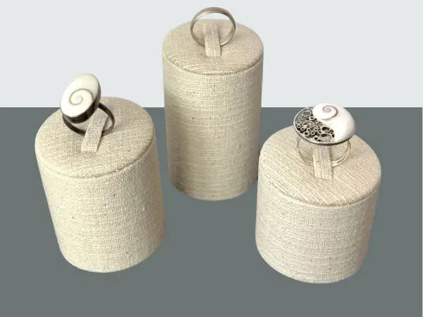 Lot de 3 Supports en Coton pour Bagues ou Bracelets