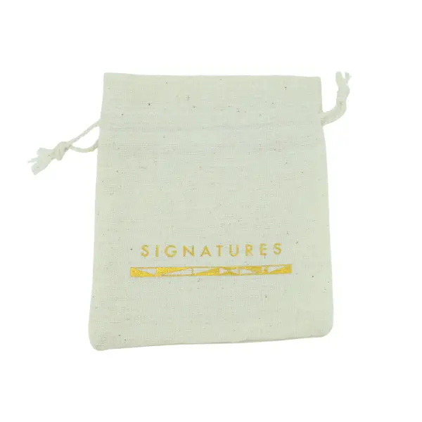 500 Pochettes en Coton Naturel 9 x 11 cm avec Logo Monochrome