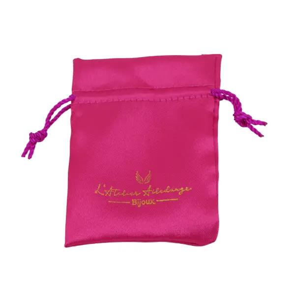 500 Pochettes en Satin 7 x 10 cm avec Logo Monochrome - Tous Coloris Disponible