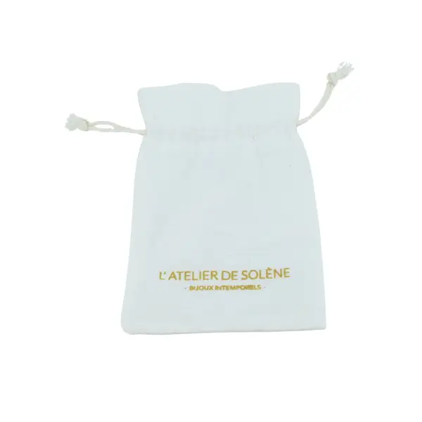 500 Pochettes en Coton Naturel 9 x 12 cm avec Logo Monochrome