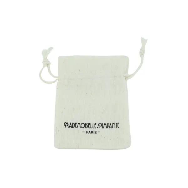 500 Pochettes Coton Naturel 6 x 8 cm Logo Monochrome