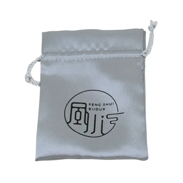 500 Pochettes en Satin 9 x 12 cm avec Logo Monochrome - Tous Coloris Disponible