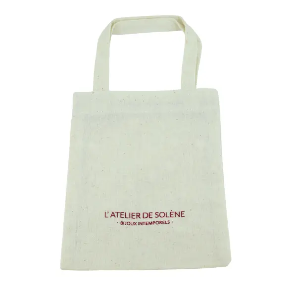 500 Totes Bags à Anses en Coton Ecru avec votre Logo - 12 x 15 cm.