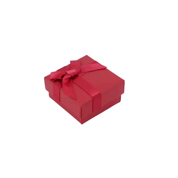 Lot de 12 Boîtes Cadeau Bague avec Ruban Croisé et Noeud - 5 x 5 cm - 2 Coloris Au Choix