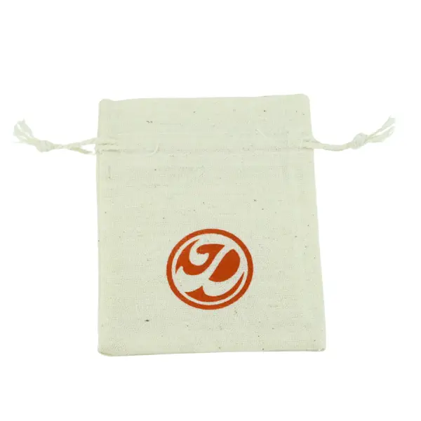 500 Pochettes en Coton Naturel 7 x 9 cm avec Logo Monochrome