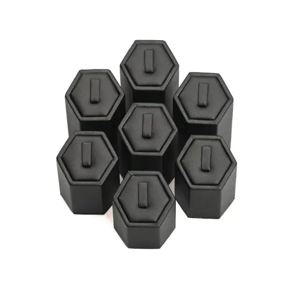 Ensemble de 7 Supports Similicuir de Présentation Bagues - 2 Coloris Au Choix