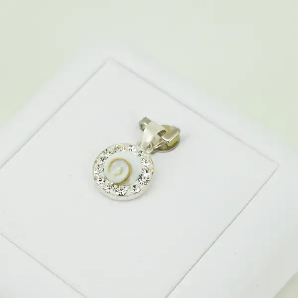 Petit Pendentif Oeil de Sainte Lucie ou Shiva et Zirconium - 10 mm