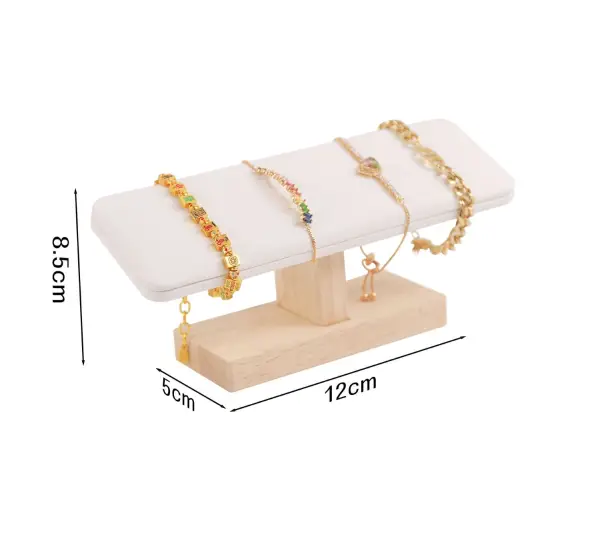 Jonc présentoir Bracelets ou Montres Bois et Similicuir - 2 Coloris