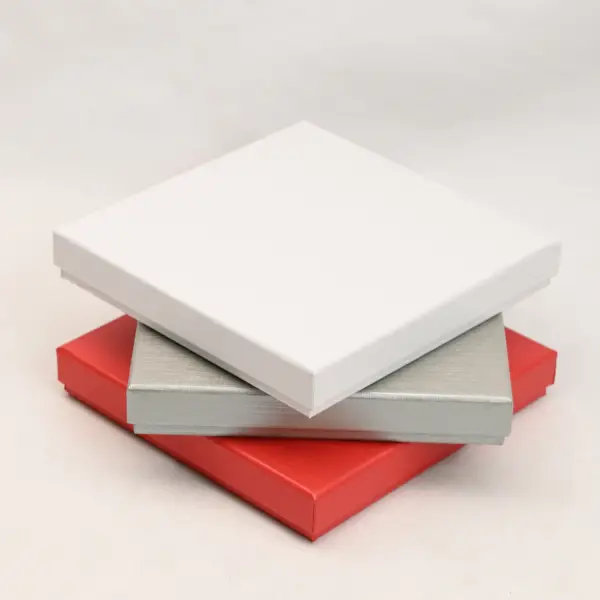 Lot de 6 Boîtes Cadeau pour Parure - 16 x 16 x 2,5 cm - 4 Coloris