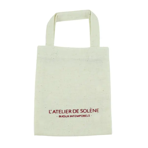 500 Totes Bags à Anses en Coton Ecru avec votre Logo - 9,5 x 11,5 cm.