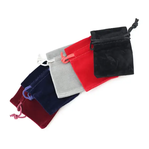 50 Bourses en Velours Rectangulaires avec Bord - 3 Tailles 5 Coloris