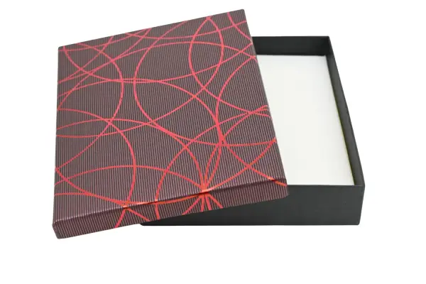 6 Boîtes Cadeau Parures Papier Liseré - 12 x 16 cm  - 5 Coloris au Choix