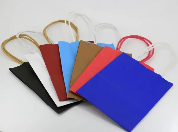 Lot de 12 Sacs en Papier Kraft de Couleur - 15 x 11 x 6 cm