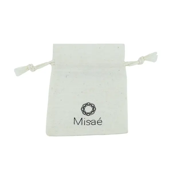500 Pochettes en Coton Naturel 7 x 9 cm avec Logo Monochrome