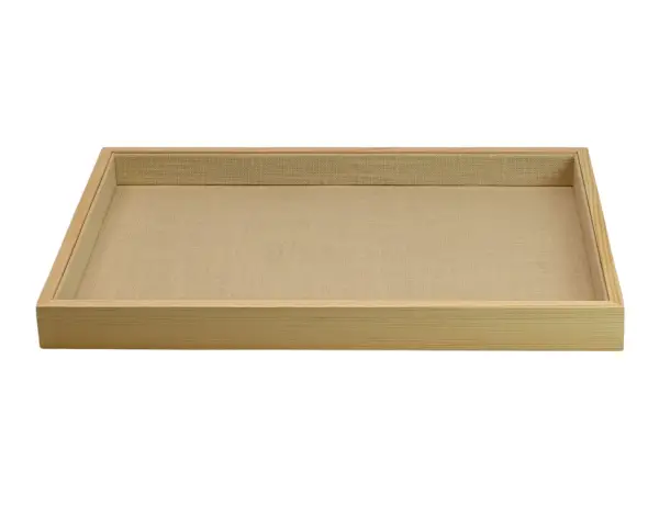 Plateau Bijoutier Fond Plat en Bois et Coton - 35 x 24 cm