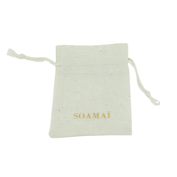 500 Pochettes en Coton Naturel 7 x 9 cm avec Logo Monochrome
