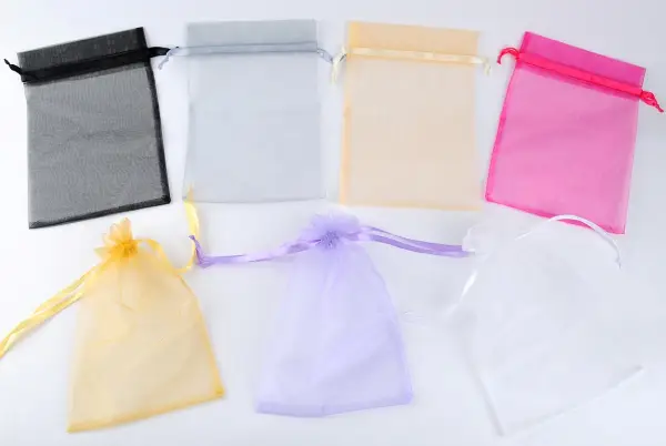 Lot de 50 Grands Sacs Cadeau en Organza 20 x 30 cm - 11 Coloris