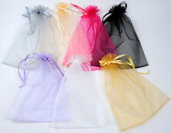 Lot de 50 Grands Sacs Cadeau en Organza 35 x 45 cm