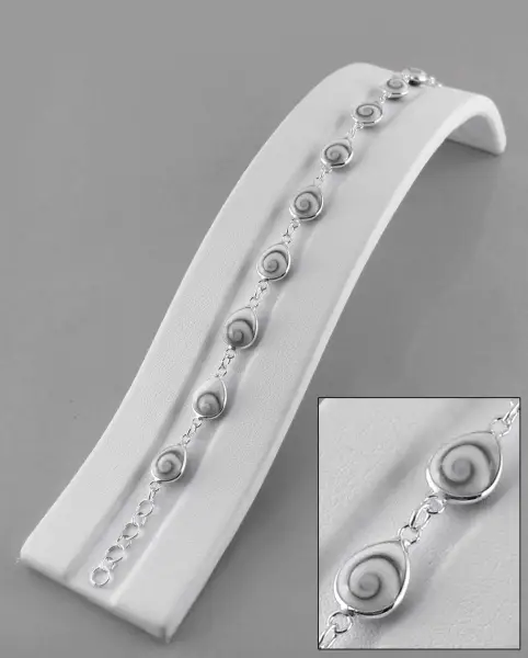 Bracelet Oeil de Sainte Lucie et Argent 925 - 8 Gouttes 12 mm