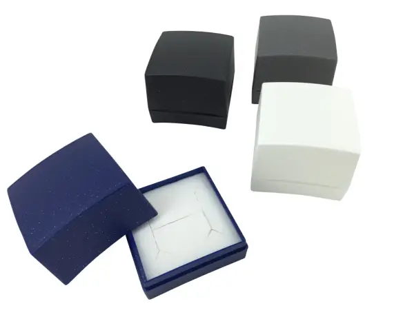 10 Boîtes Plastique Cadeau pour Bague - 4 x 4 x 3,3 cm - 4 Coloris Au Choix