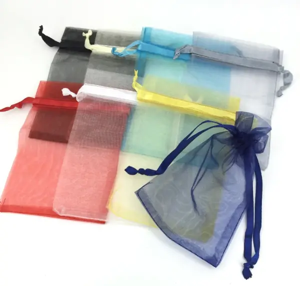 Lot de 100 Sacs Cadeau en Organza 10 x 15 cm - 13 Couleurs au Choix