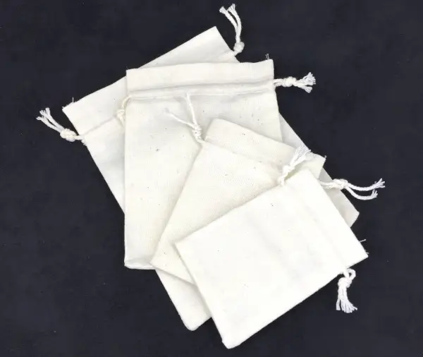 Lot de 12 Pochettes cadeau en Coton Ecru - 8 Tailles