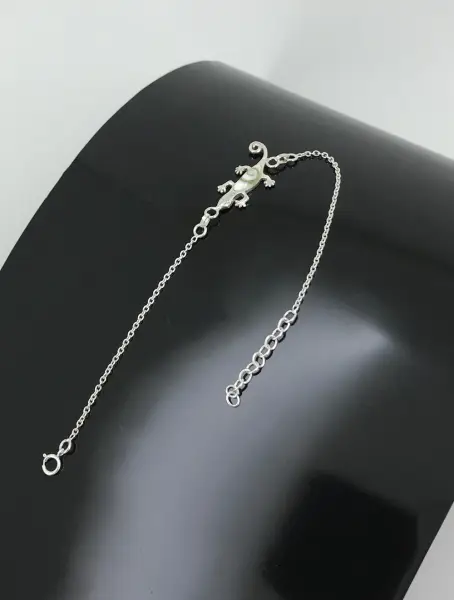 Bracelet Oeil de Sainte Lucie et Argent forme Gecko.