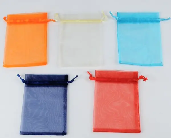 Lot de 50 Sacs Cadeau en Organza 15 x 20 cm - 12 Couleurs au Choix