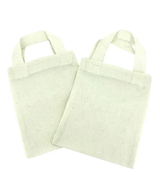 Lot de 10 Tote Bag à Anses en Coton Ecru - 12 x 15 cm