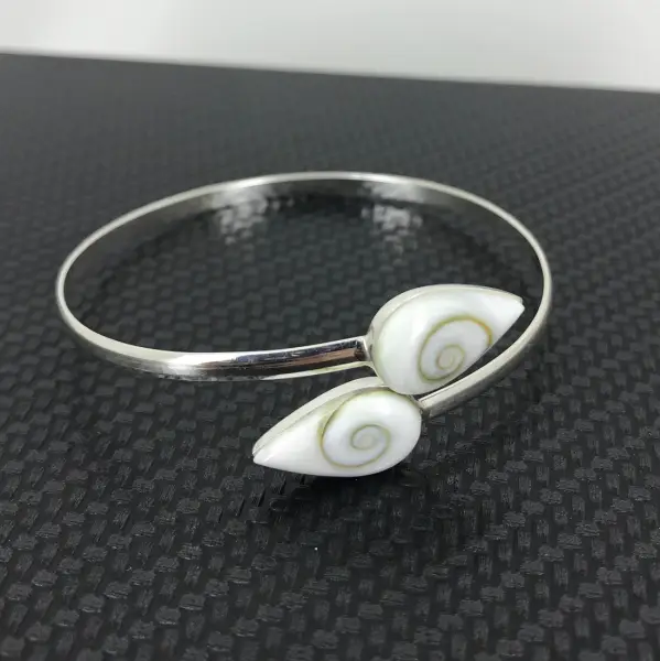 Jonc Bracelet Oeil de Sainte Lucie et Argent