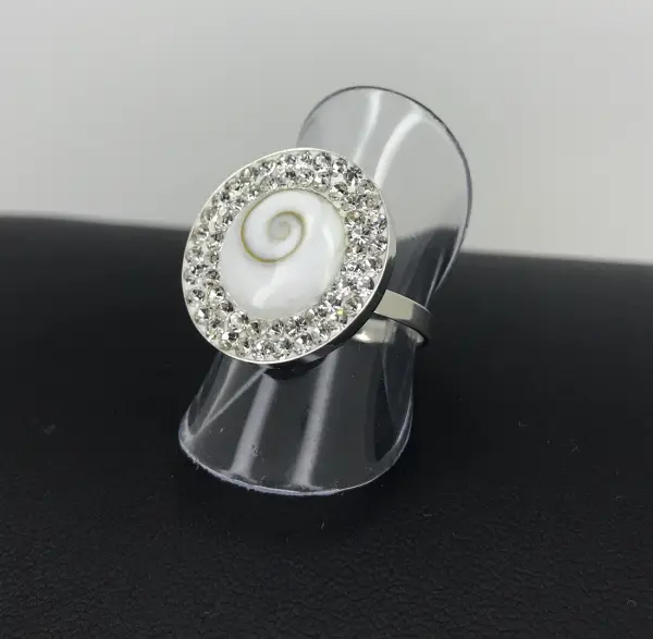 Bague Oeil de Sainte Lucie en Argent et zirconium - 20 mm