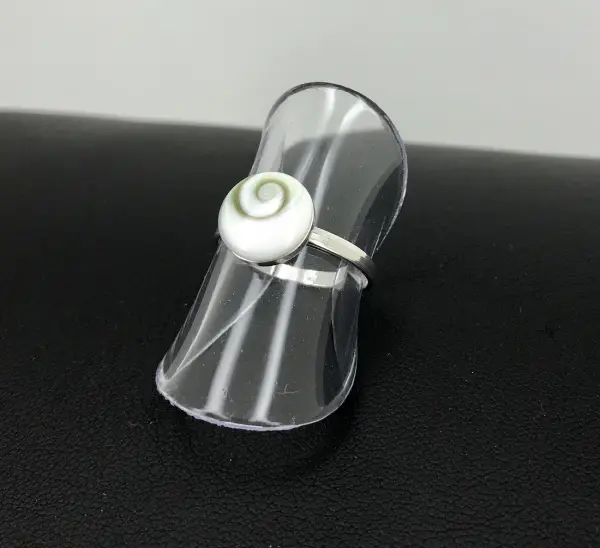 Bague Oeil de Sainte Lucie en Argent Simple rond 10 mm