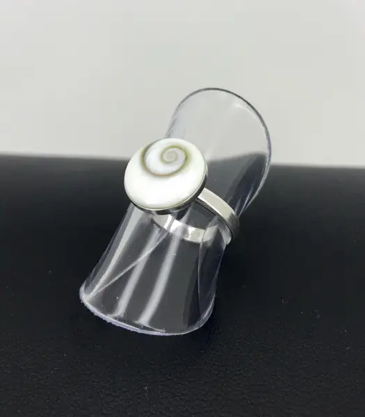 Bague Oeil de Sainte Lucie en Argent Simple rond 15 mm