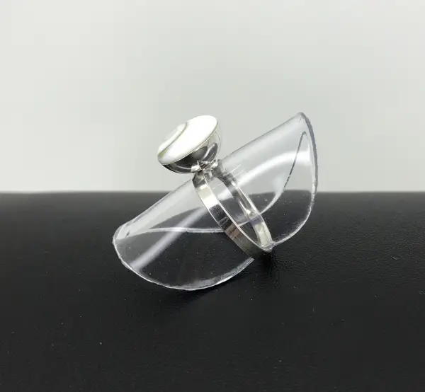Bague Oeil de Sainte Lucie en Argent Simple rond 12 mm