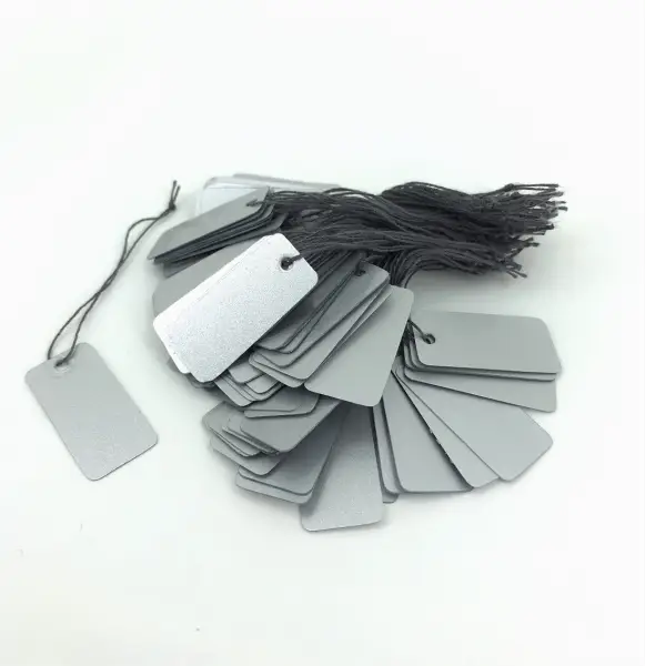 Lot de 100 Etiquettes Prix - PVC ARGENT - 14 x 30 mm