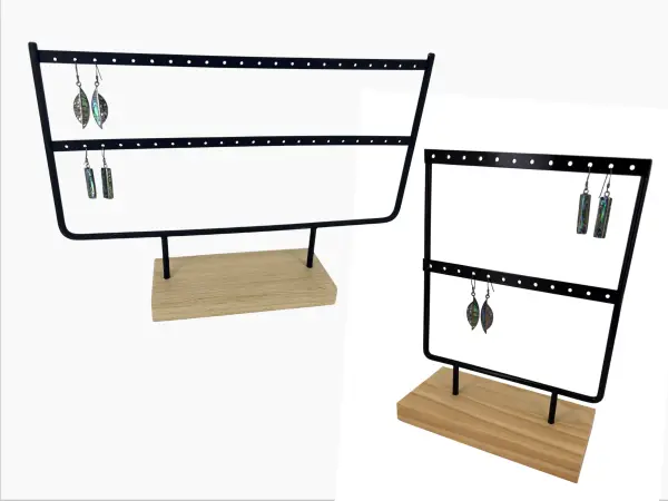 Présentoir en Métal et Bois pour Boucles d'Oreilles - 2 tailles.